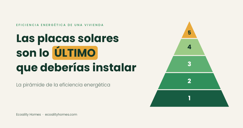 Las placas solares son lo último que deberías instalar: la pirámide de la eficiencia energética