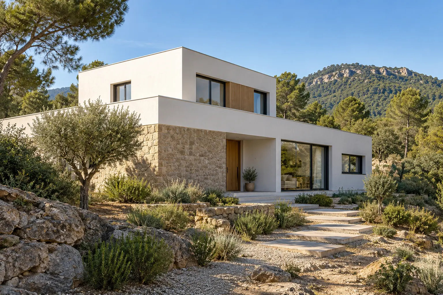 Casa de obra nueva integrada en el paisaje de La Roca del Vallès